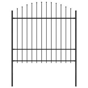 Valla de Jardín de Acero Negra con Punta de Lanza de 71.3"x68.9" y Puertas - Product Image 1