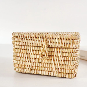 Handmade Woven Natural Rattan Car Luxury Tissue Dispenser Paper Box Holder Cover case Wholesale Customization Accepted - Product Image 3