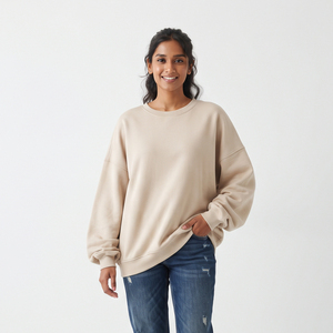 Sweat-shirt ample pour femme, décontracté, 100% polyester, épaules tombantes, style streetwear d'hiver, sweat-shirt pour femmes - Product Image 1