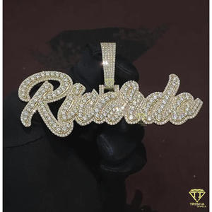 Collar Personalizado con Nombre Riconda, Diamantes Moissanite, Estilo Hip Hop, Cadena Brillante, Joyería, Regalo - Product Image 6