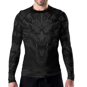 Men's Long Sleeve Compression Rash Guard UPF50 Eco-Friendly Quick-Dry Athletic Gym MMA BJJ <b>Grappling</b> No Gi for Adults - Product Image 1