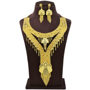 Wholesale Fashion Jewelry 14K18K24K Micron <b>Gold</b> Dubai Style Traditional Design Jewelry <b>Set</b> Turkish Heavy Bridal Long Jewelry <b>Set</b> - Product Image 1