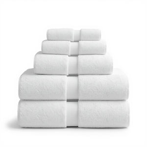 Ensemble de serviettes de bain en coton blanchi de qualité hôtelière coréenne 600 GSM, écologiques, douces pour la peau, couleur unie, fabricant OEM, étiquette privée - Product Image 1