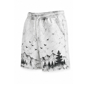 Acid Wash Solid Eco-Friendly <b>Mens</b> Vintage Fleece Casual Gym Streetwear Drawstring Summer Training <b>Lounge</b> <b>Shorts</b> Pockets OEMs - Product Image 3
