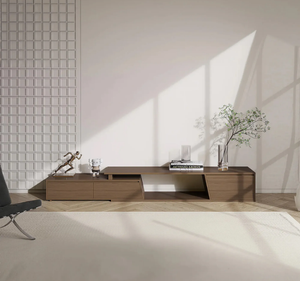 Aparador de Comedor Moderno de Madera de Teca Sólida, Mueble Minimalista Largo de Madera Multifuncional para Comedor y Sala de Estar - Product Image 5