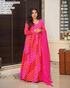 ชุดเดรสยาวแบบ Anarkali ยี่ห้อ Aafreen Wine Luxe ผ้าชีฟองเรยอนปักลาย ทรงปกติ แห้งเร็ว สไตล์ดั้งเดิม สำหรับงานแต่งงานและงานเลี้ยงของผู้หญิง - Product Image 3