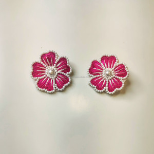 Pendientes Colgantes de Torre con Cuentas de Resina Clásicas Hechos a Mano, con Flores Coloridas, Unisex, Cuentas de Semillas, para Fiesta, Tamaño Personalizado - Product Image 1