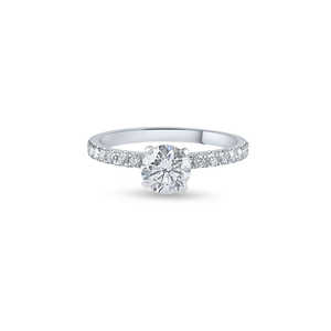 แหวนหมั้นเพชรปูทอง18K สไตล์คลาสสิก purerecarat เครื่องประดับหรูหราด้วยเพชรที่สง่างาม - Product Image 1