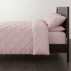 Ensemble de housse de couette Rose Pintuck 3 pièces 100% coton t-150 pour toutes les saisons, usage domestique, style simple - Product Image 4