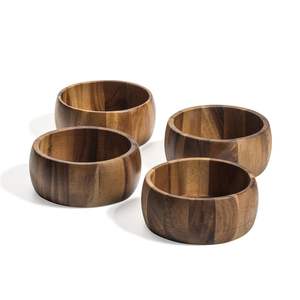 Tazón de madera resistente para uso comercial en restaurantes, tazón de madera maciza duradero para catering y servicio. - Product Image 5