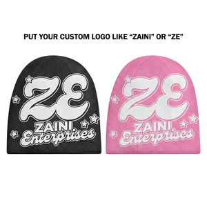Premium 320 GSM Acrylic Knit <b>Men</b> Beanies Cap Black <b>Winter</b> <b>Hat</b> Common Travel High Density Satin Stitch Fill Stitch Logo - Product Image 3