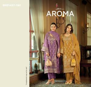 Collection Premium : Ensemble pantalon-dupatta en organza doux avec broderie dorée riche, manches droites et cloche – Exportateur indien - Product Image 2
