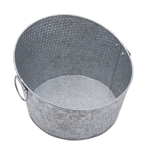 Classic Galvanized Metal Wine Tub & Beverage Cooler Rust-Resistant Ice Bucket With Handles For Parties Weddings & Outdoor Events - Product Image 5