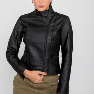 Veste d'hiver en cuir de vache véritable pour femme, texture douce, idéale pour les tenues de tous les jours - Product Image 5
