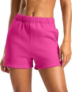 Shorts de Verano para Mujer, Transpirables, Cintura Elástica, Nuevo Diseño, Color Liso, Brillante, Algodón, Cintura Media - Product Image 6