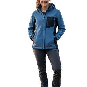 Veste softshell longue d'hiver pour femme, design à capuche, doublure en polaire chaude, imperméable, respirante, pour la randonnée en plein air, les aventures sur la neige - Product Image 3