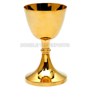 Cáliz de Latón Liso |   Copa de Comunión con Acabado Dorado Clásico – DOUBLE VEE EXPORTS - Product Image 2