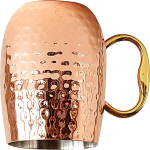 Elegante taza de cobre martillada a mano, elegante vaso para cócteles, mocktails y bebidas frías - Product Image 3
