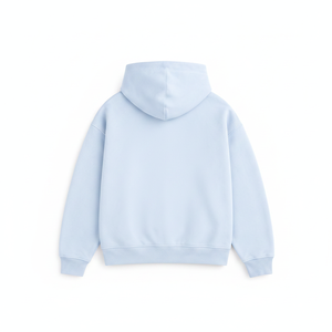 Sweat à capuche oversize MIST pour homme, bleu clair uni, en molleton épais, streetwear, OEM ODM - Product Image 2