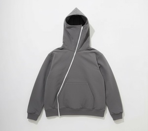 Sudadera con capucha clásica para hombre con cremallera frontal y cuello alto, ropa deportiva, ajuste cómodo, algodón, chaqueta con capucha - Product Image 3