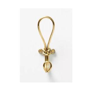 Gancho de pared moderno de latón dorado con nudo minimalista, colgador de doble púa, soporte creativo nórdico para toallas, batas y llaves - Product Image 1