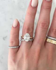 Diamond Stackable Eternity <b>Rings</b> Pave Set Custom 14K 18K Solid Gold Round Cut Lab Grown Minimalist Wedding Solitaire <b>Cross</b> Bands - Product Image 6