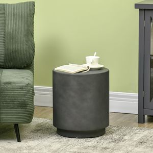 Tavolino Rotondo Leggero Grigio Scuro con Finitura in Cemento per Arredamento Soggiorno - Product Image 4