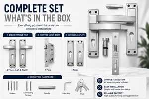 Juego de Manijas con Cerradura para Puerta KELLTON, Acabado Mate Contemporáneo, Herrajes de Seguridad Resistentes, Ambidiestros, Resistentes al Óxido - Product Image 4