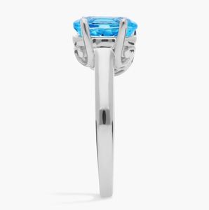Blue Topaz London Oval Cut Toi Et Moi Engagement <b>Ring</b> 925 Sterling Silver Prong Setting Luxury Wedding Party <b>Two</b>-<b>Stone</b> <b>Ring</b> - Product Image 4