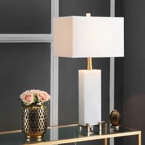 Luxury <b>Marble</b> <b>Table</b> Lamp With Sleek Rectangular Design Elegant Square Shade And Contemporary Interior Sophistication - Product Image 5