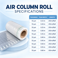 Film à colonnes d'air PE PA transparent gonflable pour emballage, protection renforcée anti-collision, matériau de protection et de rembourrage en rouleau