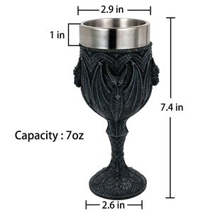 Coupe à vin élégante en métal, gobelet à pied en acier inoxydable stylé - Product Image 6