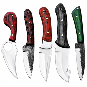 Cuchillo de Desollar Jexmoo Hecho a Mano de Acero de Damasco con Mango de Madera Colorido, Opción OEM DIY, Hoja de Punta Caída de 9 Pulgadas para Camping y Cocina - Product Image 5