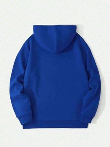 Sudadera con Capucha Unisex Rosa de Corte Regular, Tejida, Informal, con Diseño de Bolsillo Personalizado, Manga Regular, Estilo Urbano Otoñal - Product Image 5
