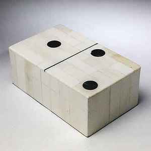 Jeu de dominos en résine, 56 pièces, noir et blanc, tuiles de jeu artistiques faites à la main pour le jeu à domicile - Product Image 3