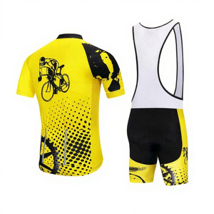 Customized Unisex Polyester Spandex Sportswear Cycling Jersey Set Bib Shorts Summer Anti-UV Breathable Four-Way Stretch - Product Image 2