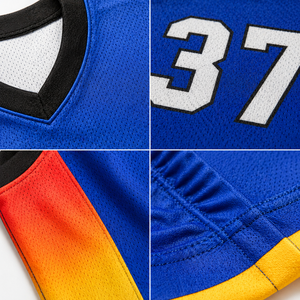 Nuevo Conjunto de Uniforme de Baloncesto Azul con Paneles Laterales en Degradado, Jersey y Pantalones Cortos Transpirables de Poliéster Sublimado para Hombre - Product Image 6