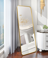 Miroir sur pied pleine longueur, grand miroir mural doré ou noir pour chambre à coucher
