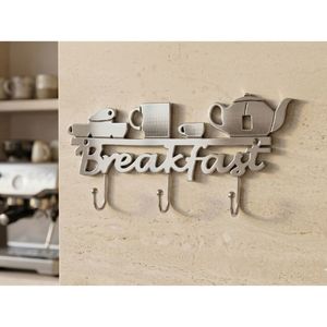 Porte-épingles mural décoratif en métal, design petit-déjeuner, à fixer au mur - pour la cuisine et la décoration intérieure - Product Image 1