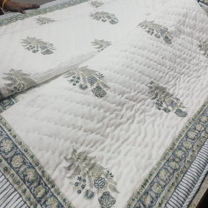 Colcha Reversible 100% Algodón con Estampado Artesanal, Edredón Premium Hecho a Mano, Manta, Fabricante Mayorista de la India - Product Image 1