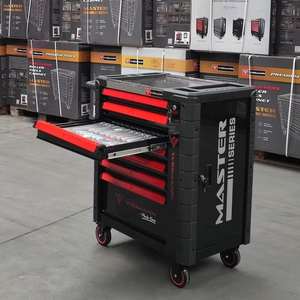 Caja de Herramientas Portátil con 12 Compartimentos, Cerrable, Impermeable, de Aleación de Aluminio Cromado, Ligera, con Rieles de Rodamiento de Bolas - Product Image 5