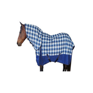 Manta para Caballo a Cuadros Azules, de Poliéster, para Invierno, con Correas Ajustables, Protección para Todo Tipo de Clima - Product Image 1