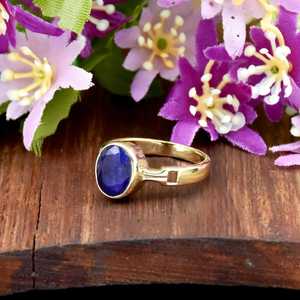 Bague en Vermeil Or 18 carats avec Saphir Bleu, Argent Sterling 925, Bijou Fin, Pierre de Naissance de Septembre, Style Bohème - Product Image 2