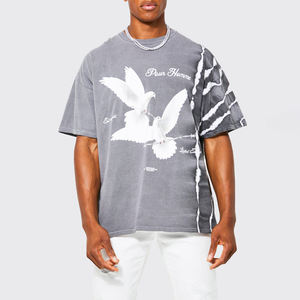Camiseta Ringer Oversize 100% Algodón para Hombre, con Logo Personalizado, Color Liso, Manga Corta, Estilo Urbano, Venta al por Mayor Directa de Fábrica - Product Image 1