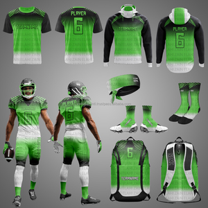 Maillots de football américain personnalisés, maillots d'entraînement vierges, uniformes pour adultes, manches courtes, 100% polyester, respirant, séchage rapide - Product Image 1