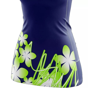 Tenue de netball sur mesure pour adultes et enfants, sans manches, design Aline, impression numérique intégrale, matière polyester, bavoir inclus - Product Image 5