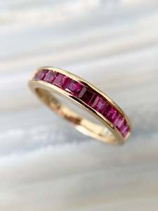 Anillo de Compromiso de Plata de Ley 925 con Moissanita y Engaste de Canal para Mujer, Chapado en Oro y Rodio, Estilo Hip Hop, Anillo de Boda - Product Image 1