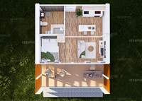 Maison conteneur pliable en panneaux sandwich EPS à assemblage rapide, design moderne, villa de luxe pour chambre et bureau