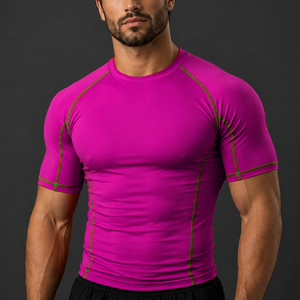 Nueva Camiseta de Compresión de Manga Corta con Diseño Personalizado para Hombre, para MMA y Grappling BBJ - Product Image 3