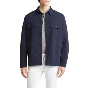 Camisa de mezclilla para hombre - Camisa cargo de manga larga resistente con bolsillos dobles para uso diario y al aire libre - Product Image 2